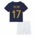 Cheap France William Saliba #17 Home Football Kit Children World Cup 2022 Short Sleeve (+ pants)